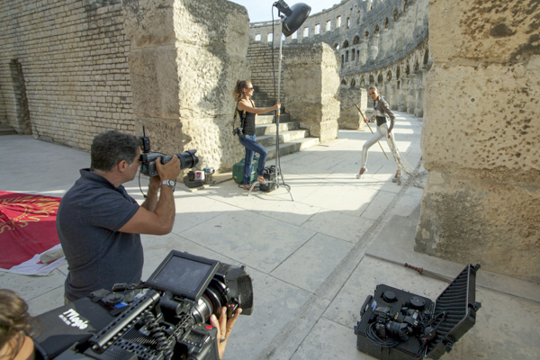 Croatia location fashion photography by European fashion photographer James Nader at Pula Arena