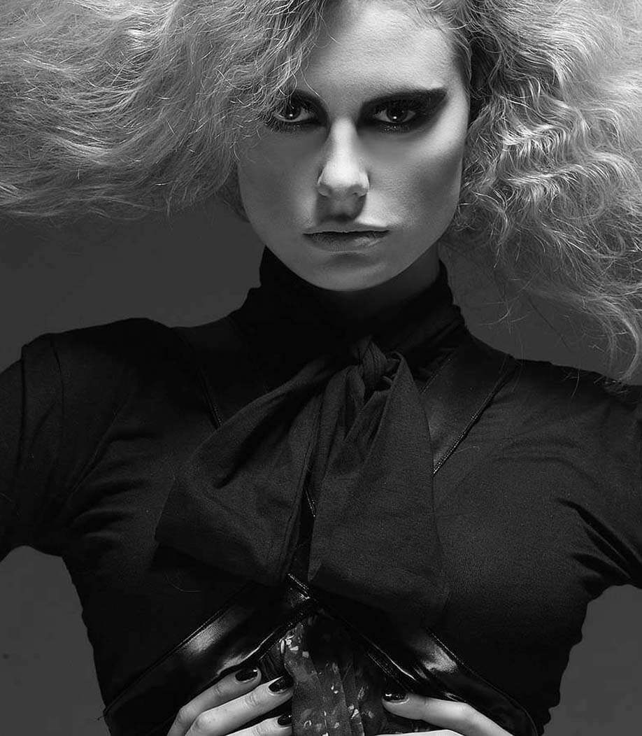 Professional black and white editorial portrait by James Nader