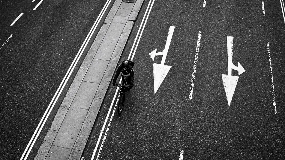 Black and white London street photograph exploring people, light and urban character